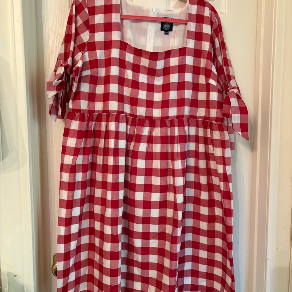 Elizabeth Wilson Design Red and White Checkered Women’s Dress XXXL